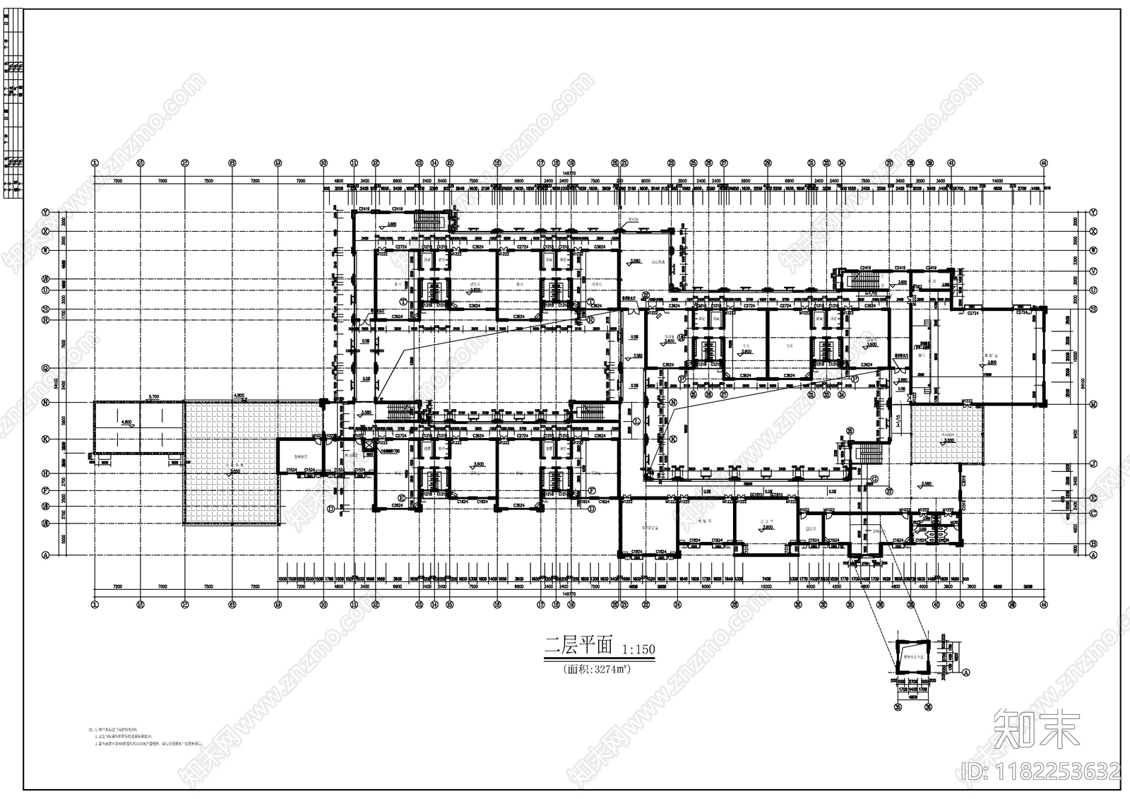 现代新中式幼儿园建筑cad施工图下载【ID:1182253632】