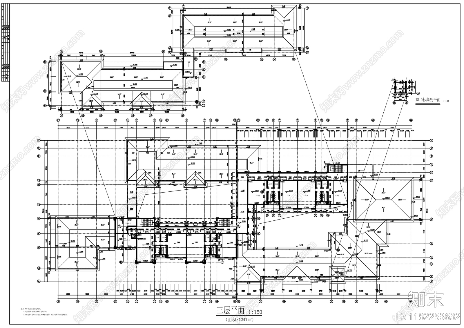 现代新中式幼儿园建筑cad施工图下载【ID:1182253632】