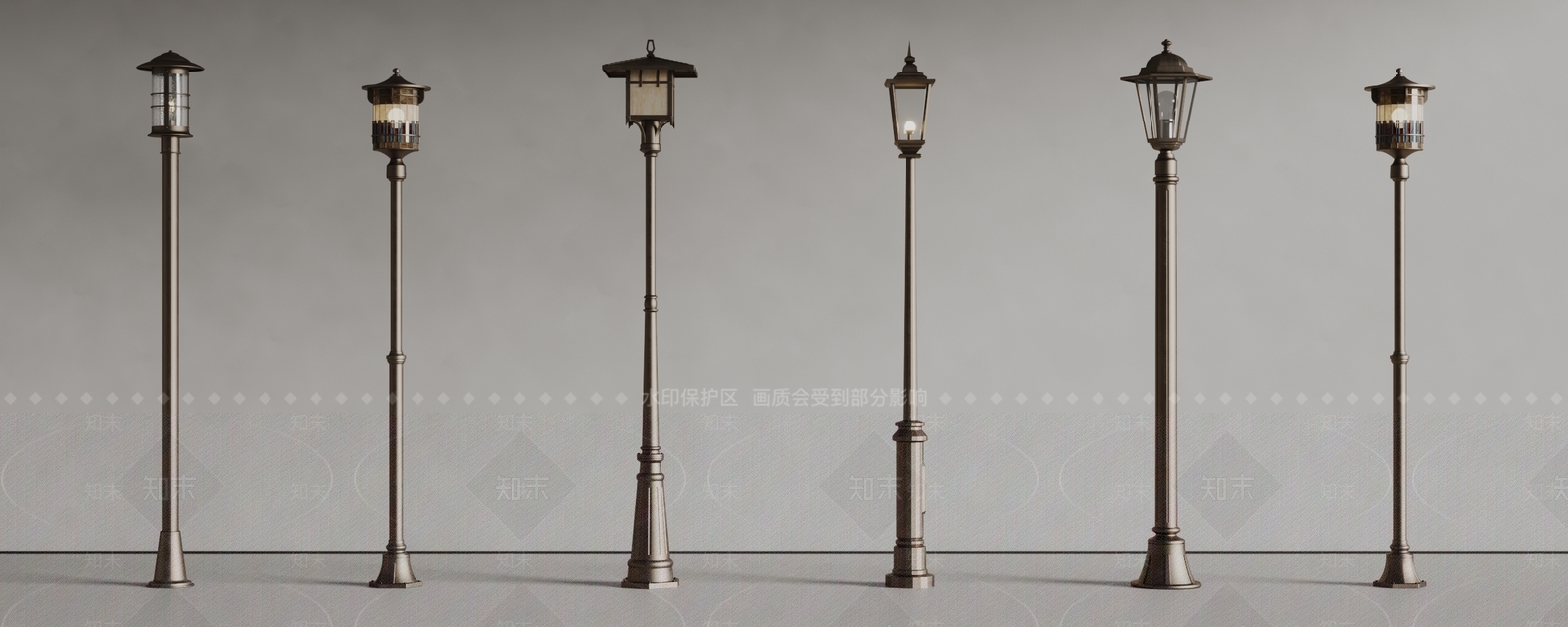 欧式路灯SU模型下载【ID:1182254820】