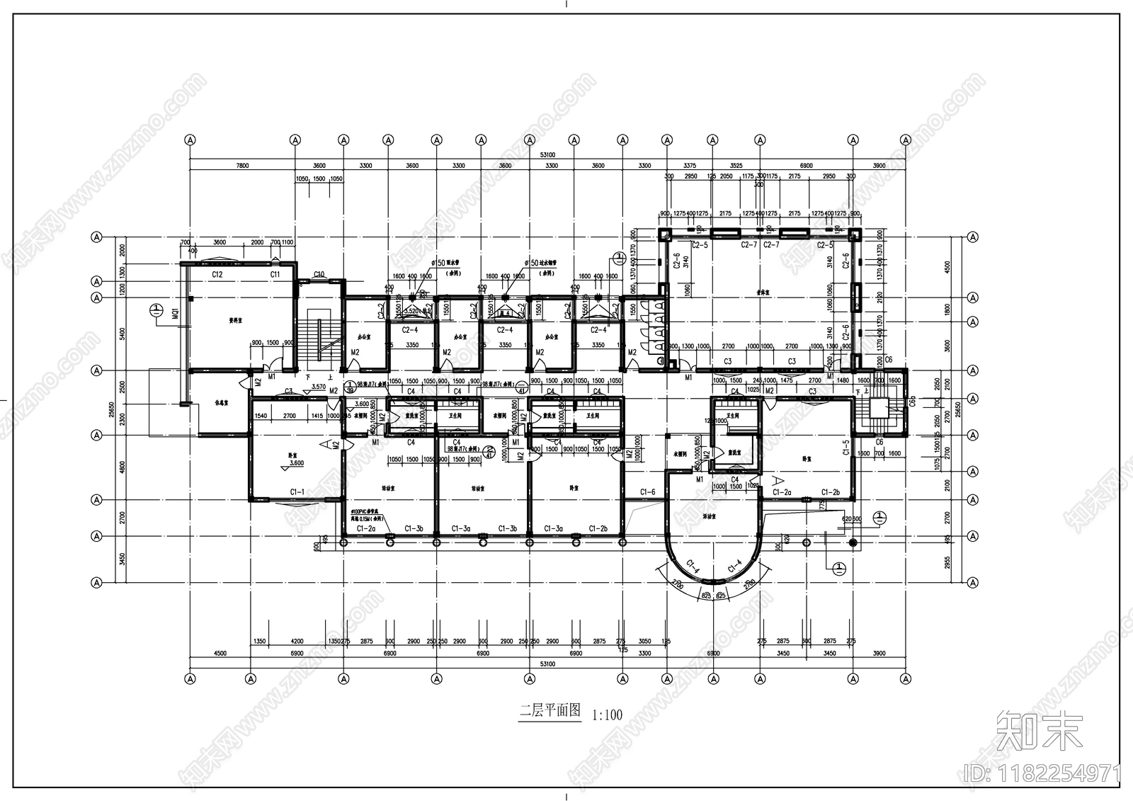 现代幼儿园建筑cad施工图下载【ID:1182254971】