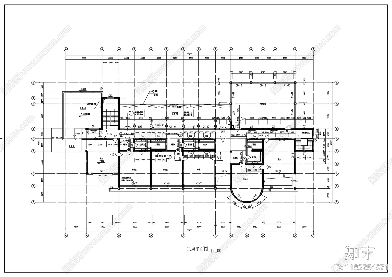 现代幼儿园建筑cad施工图下载【ID:1182254971】