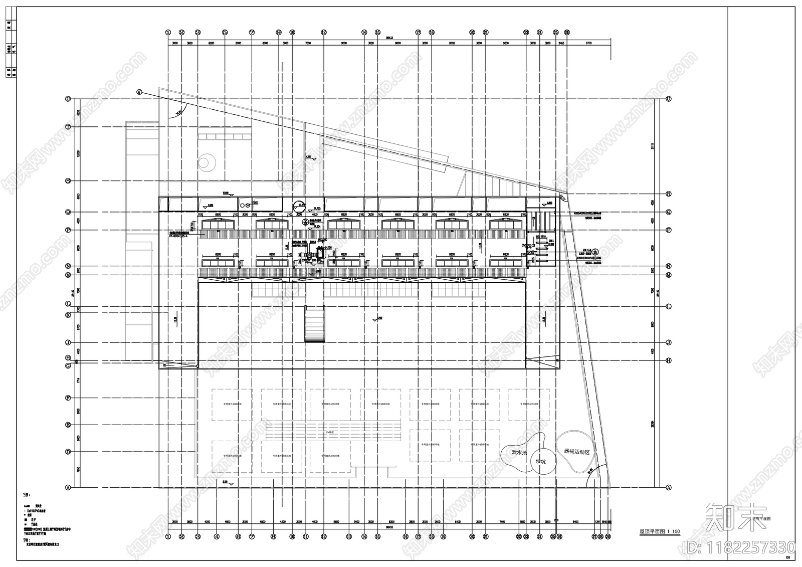 现代幼儿园建筑cad施工图下载【ID:1182257330】