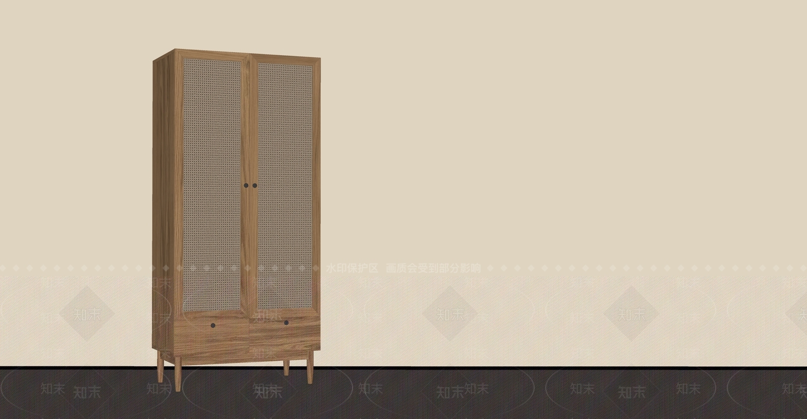 中古侘寂衣柜SU模型下载【ID:1182257627】