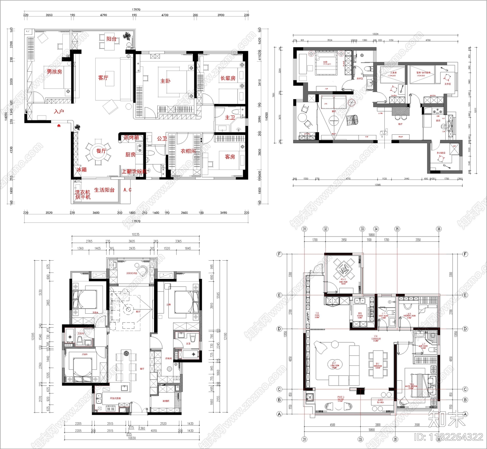 建筑平面图cad施工图下载【ID:1182264322】