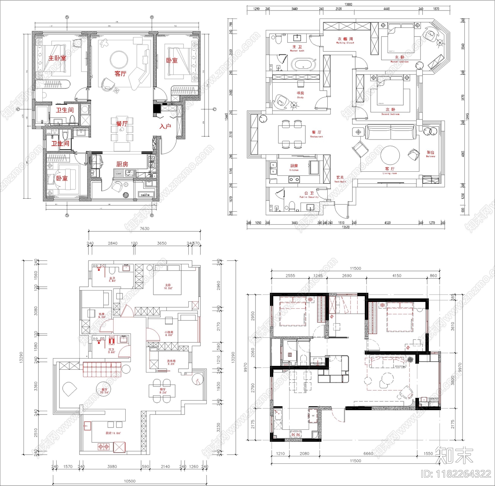 建筑平面图cad施工图下载【ID:1182264322】