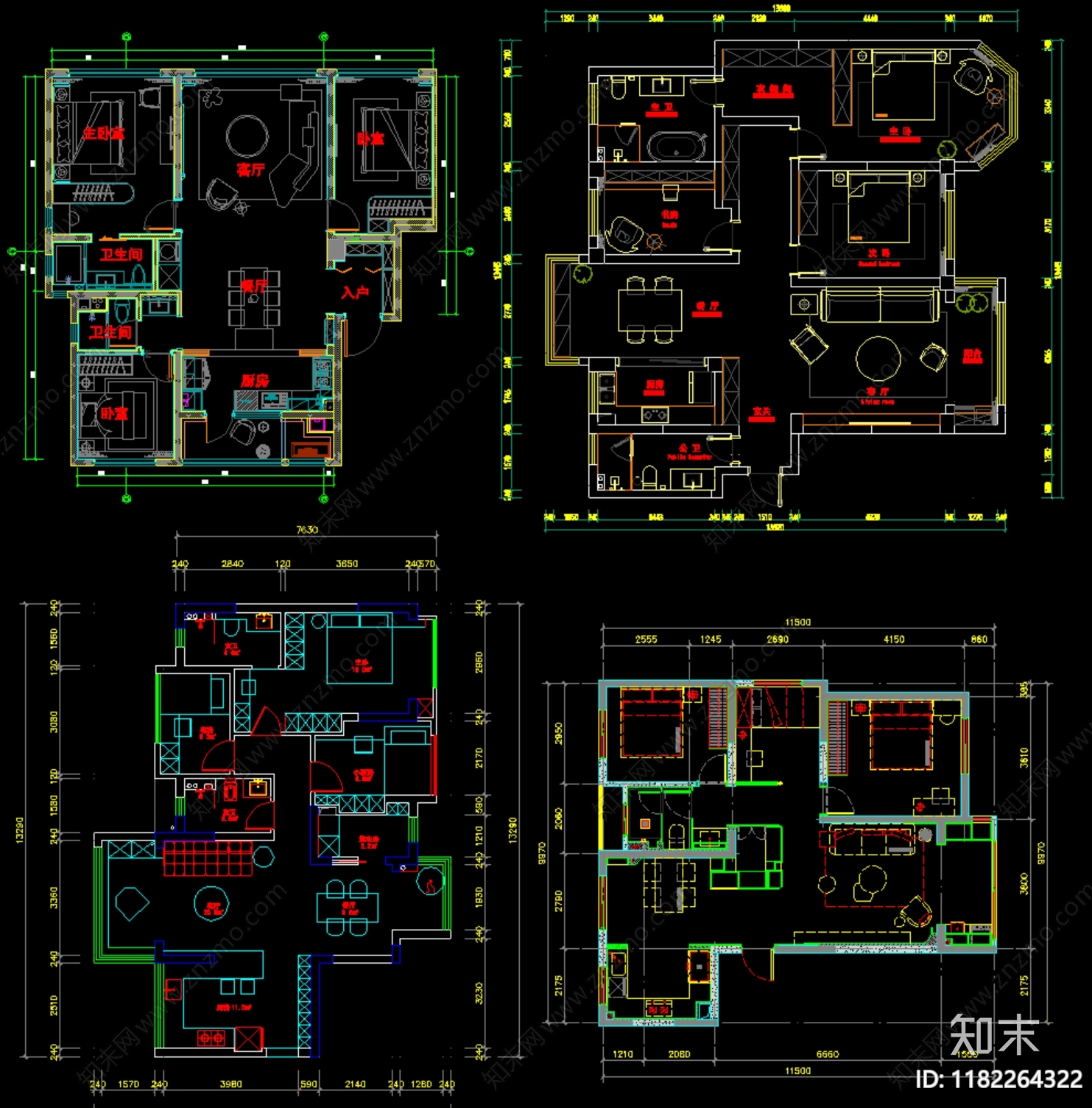 建筑平面图cad施工图下载【ID:1182264322】