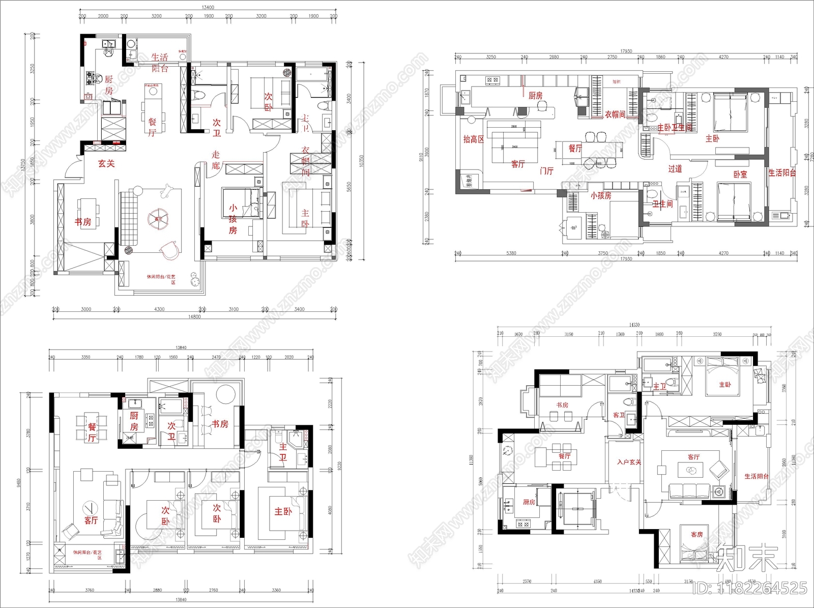 建筑平面图cad施工图下载【ID:1182264525】