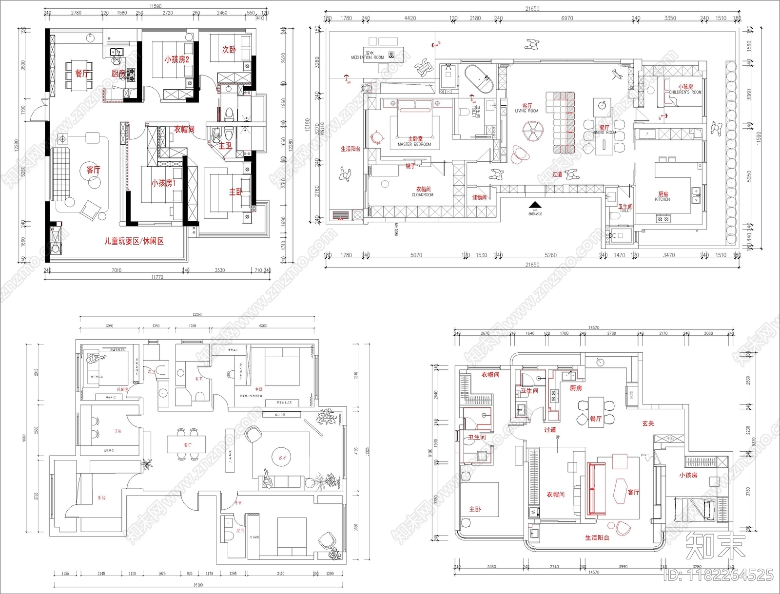 建筑平面图cad施工图下载【ID:1182264525】