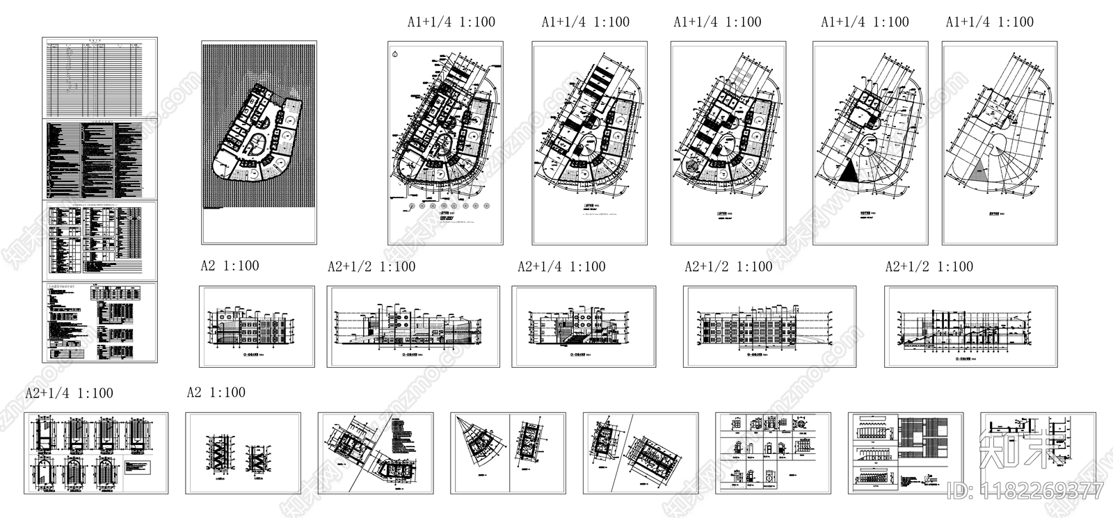现代幼儿园建筑cad施工图下载【ID:1182269377】