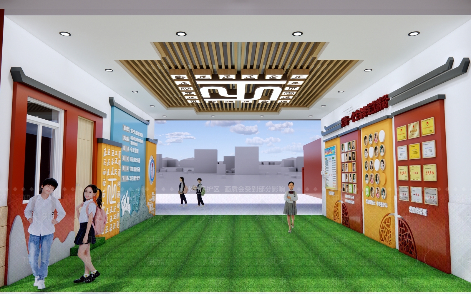 新中式其他学校空间SU模型下载【ID:1182282320】