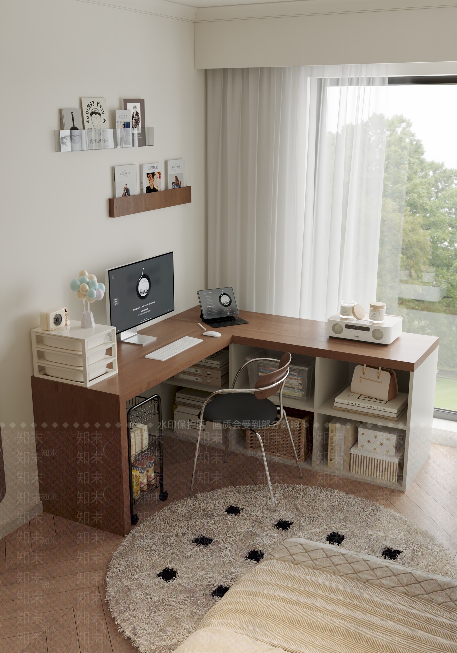 现代书房3D模型下载【ID:1182281792】