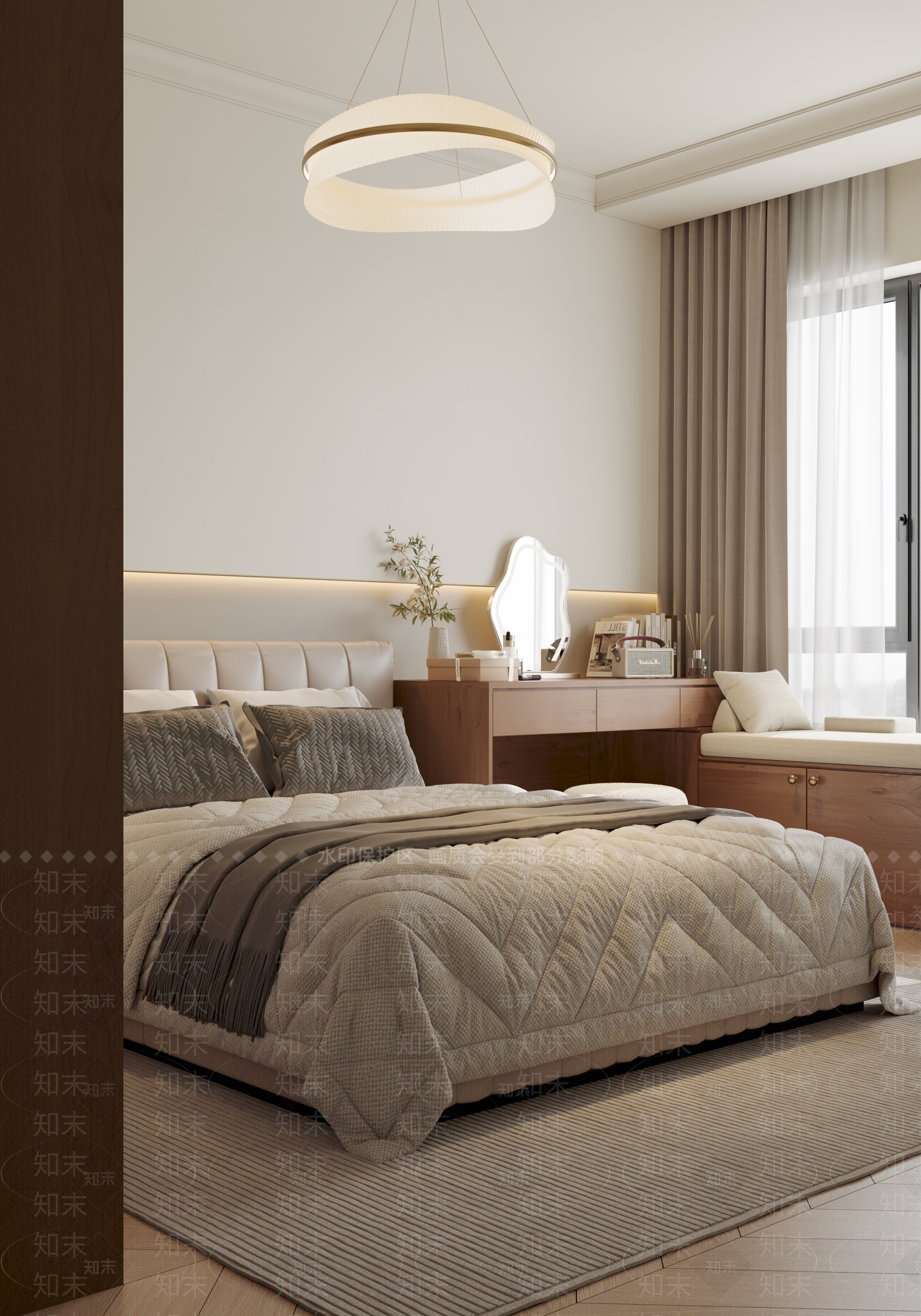 带坐垫窗边储物柜卡座沙发3D模型下载【ID:1227265023】