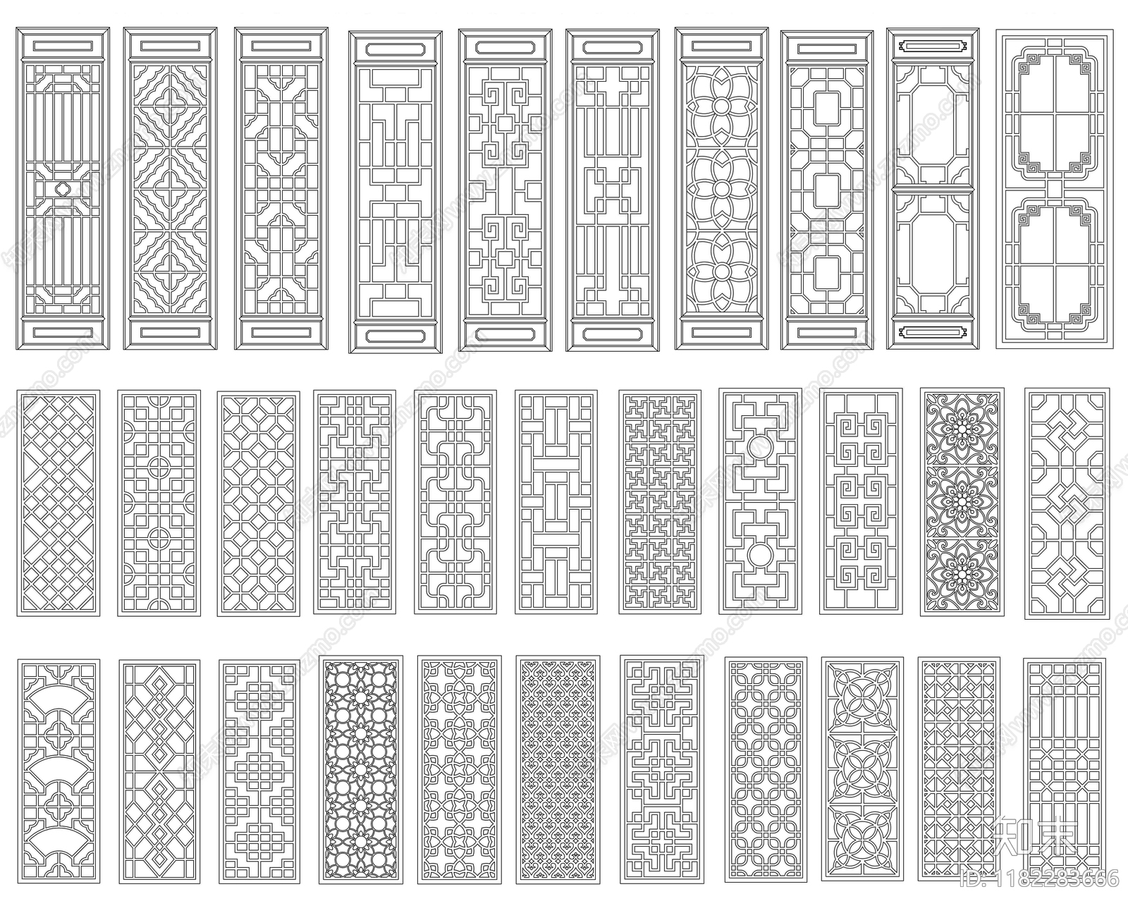 镂花窗施工图下载【ID:1182283666】