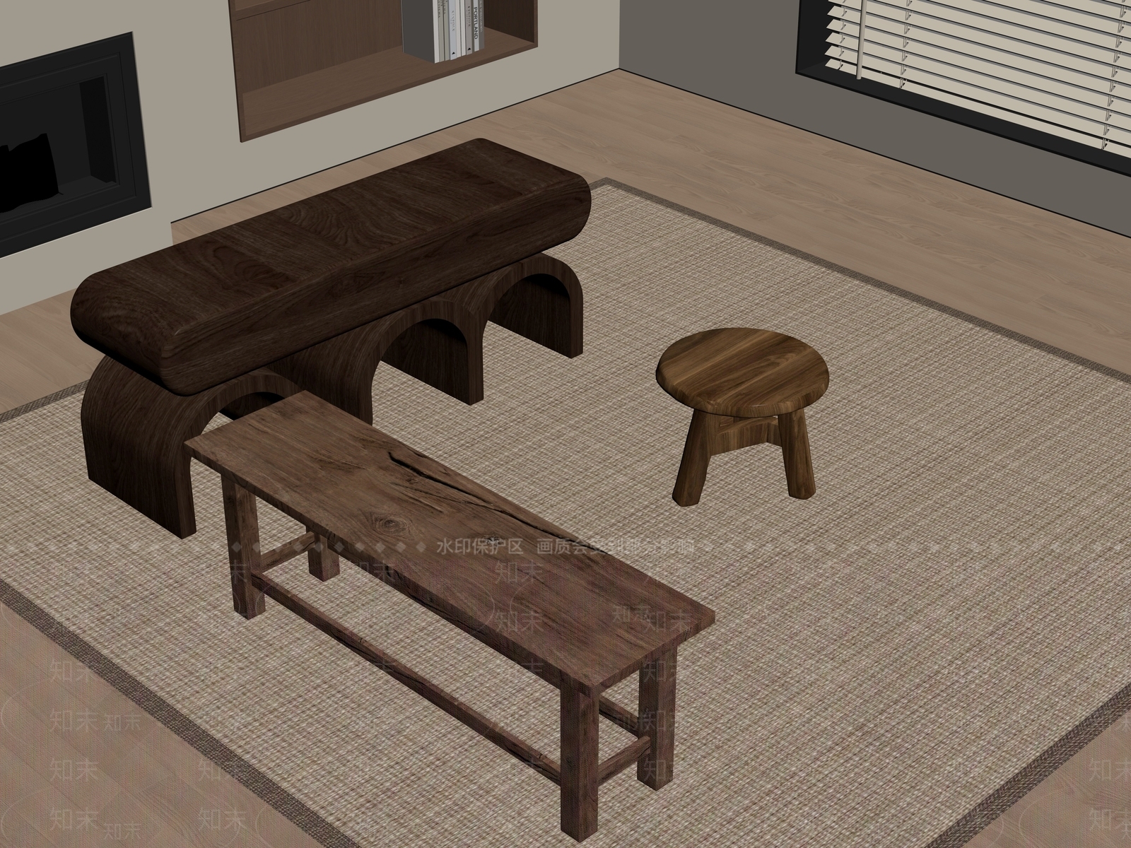 其他凳子SU模型下载【ID:1182286822】