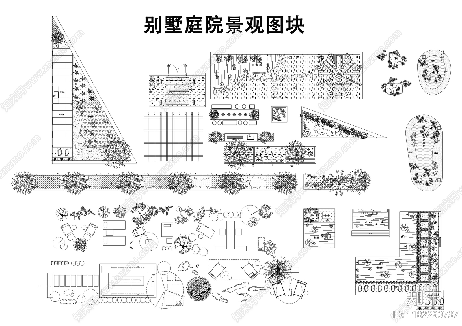 现代综合景观图库施工图下载【ID:1182290737】