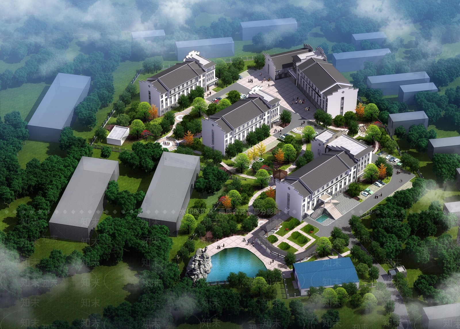 现代医院建筑SU模型下载【ID:1182292773】