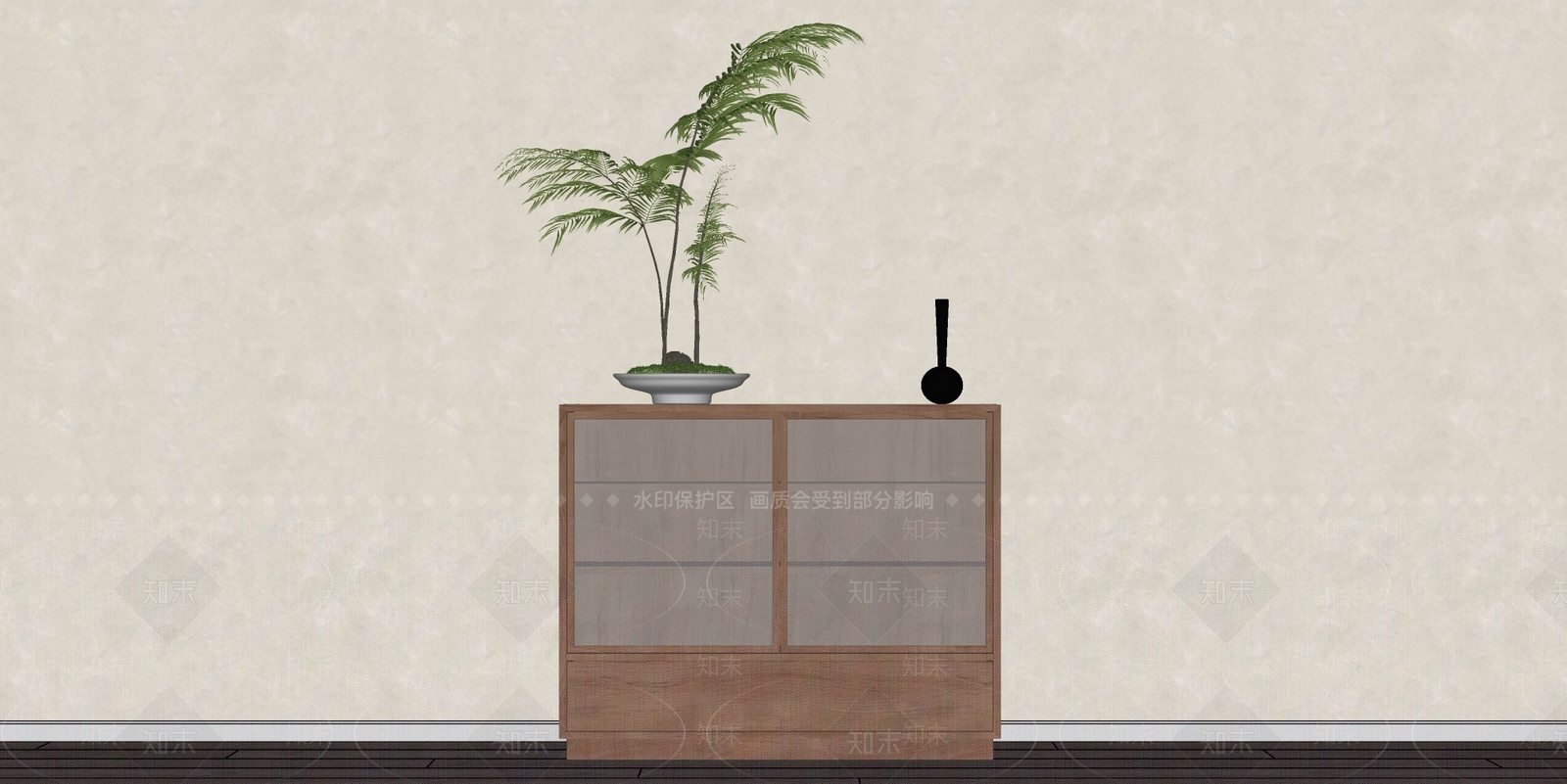 侘寂中古储物柜SU模型下载【ID:1182296224】