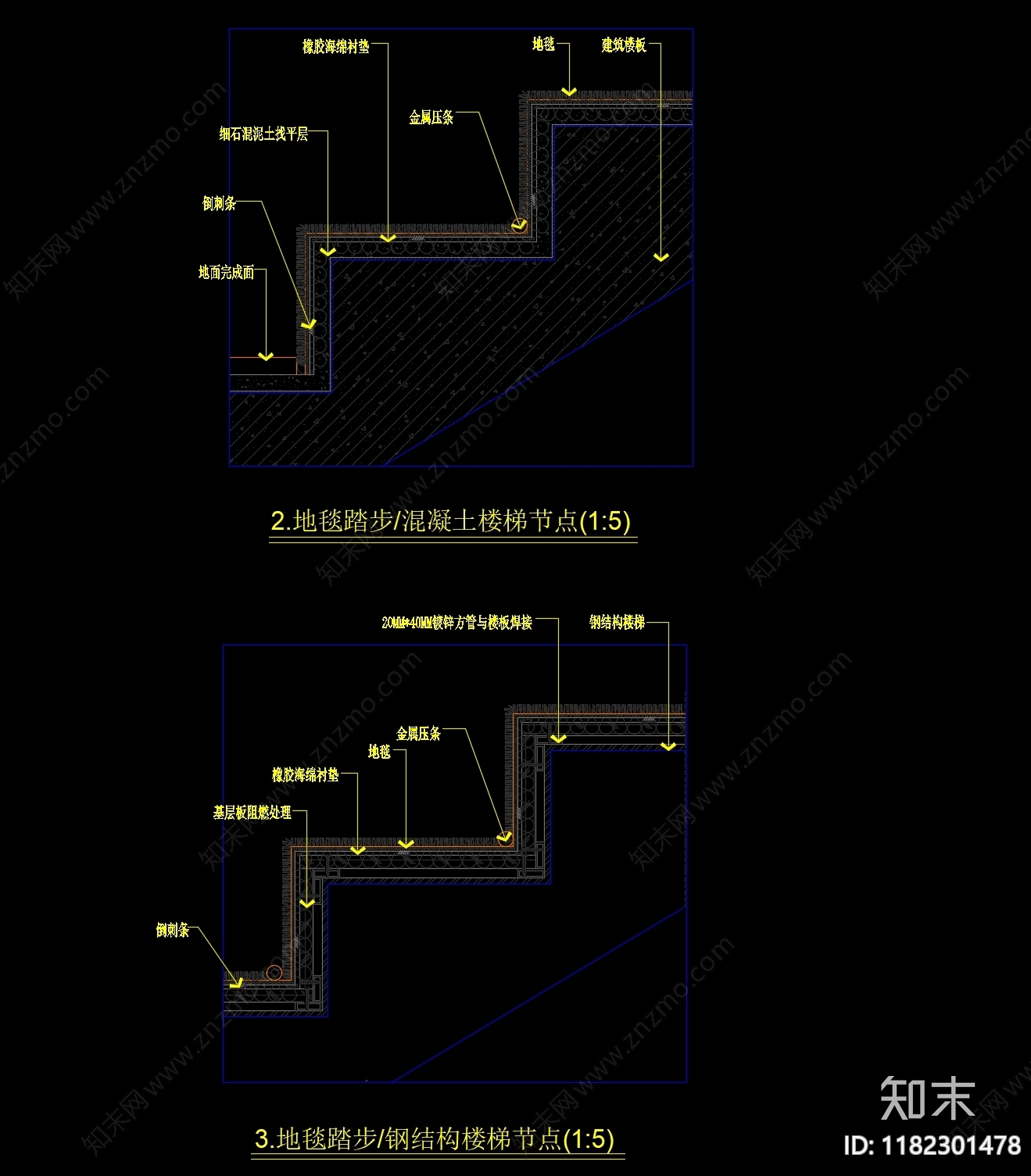 现代地面节点cad施工图下载【ID:1182301478】