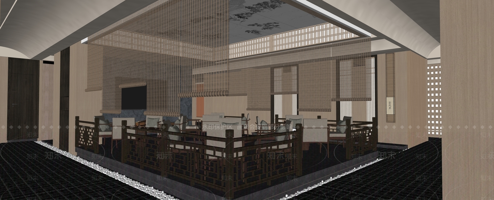 新中式其他店铺SU模型下载【ID:1182915658】