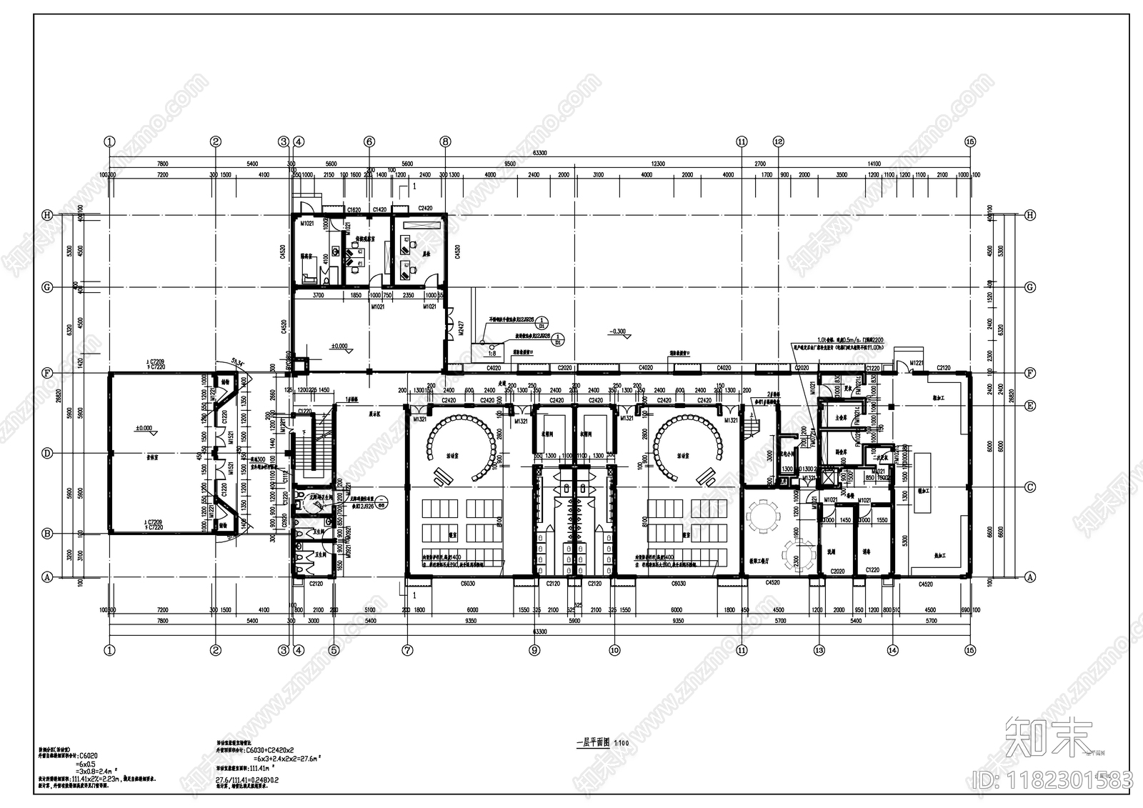 现代幼儿园建筑cad施工图下载【ID:1182301583】
