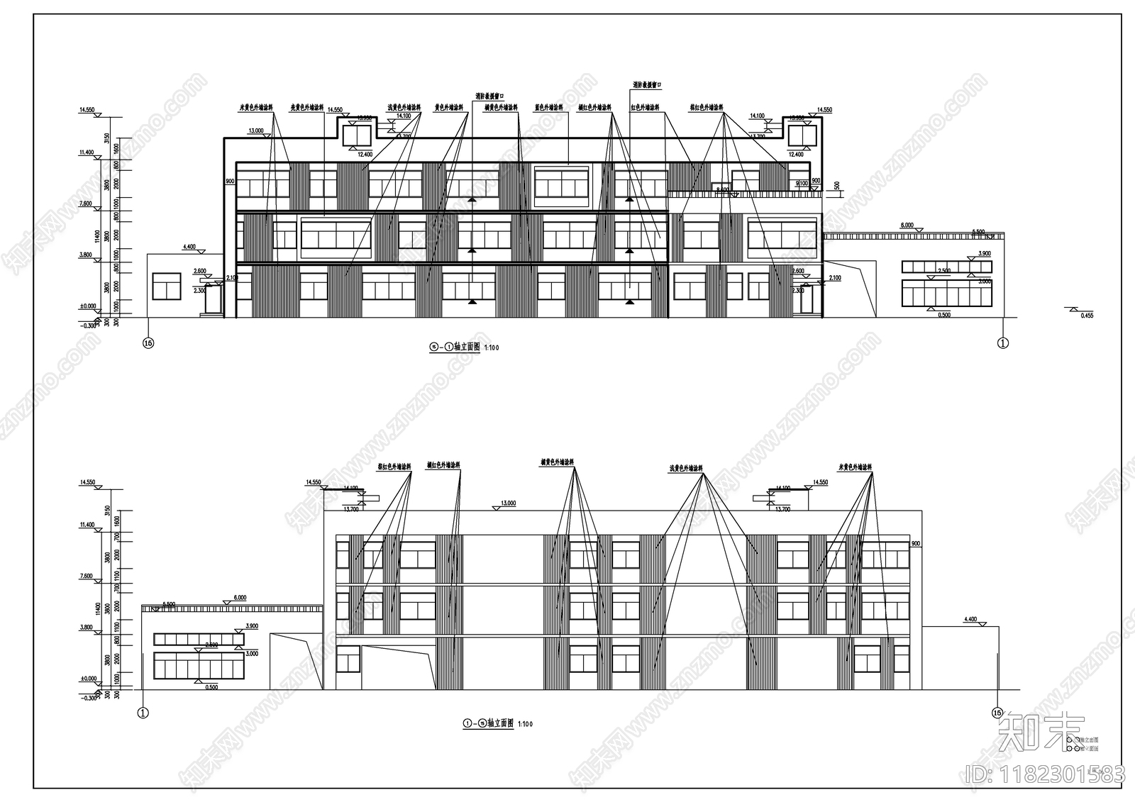 现代幼儿园建筑cad施工图下载【ID:1182301583】