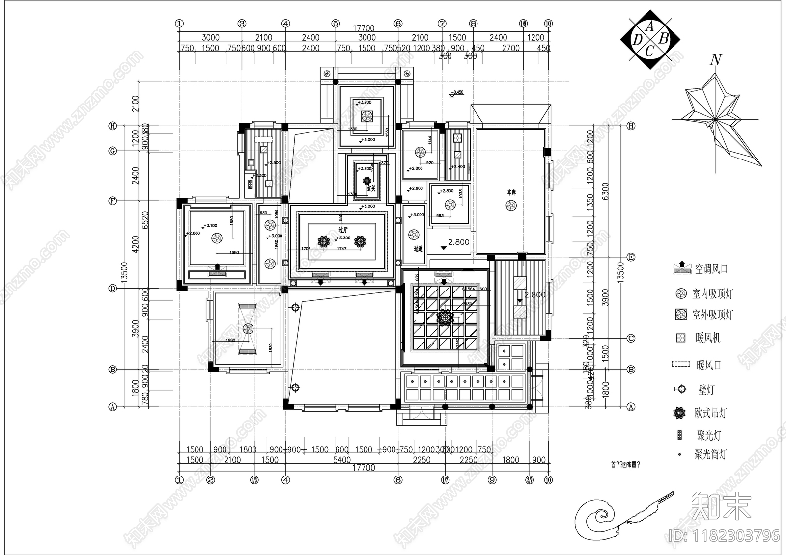 别墅cad施工图下载【ID:1182303796】