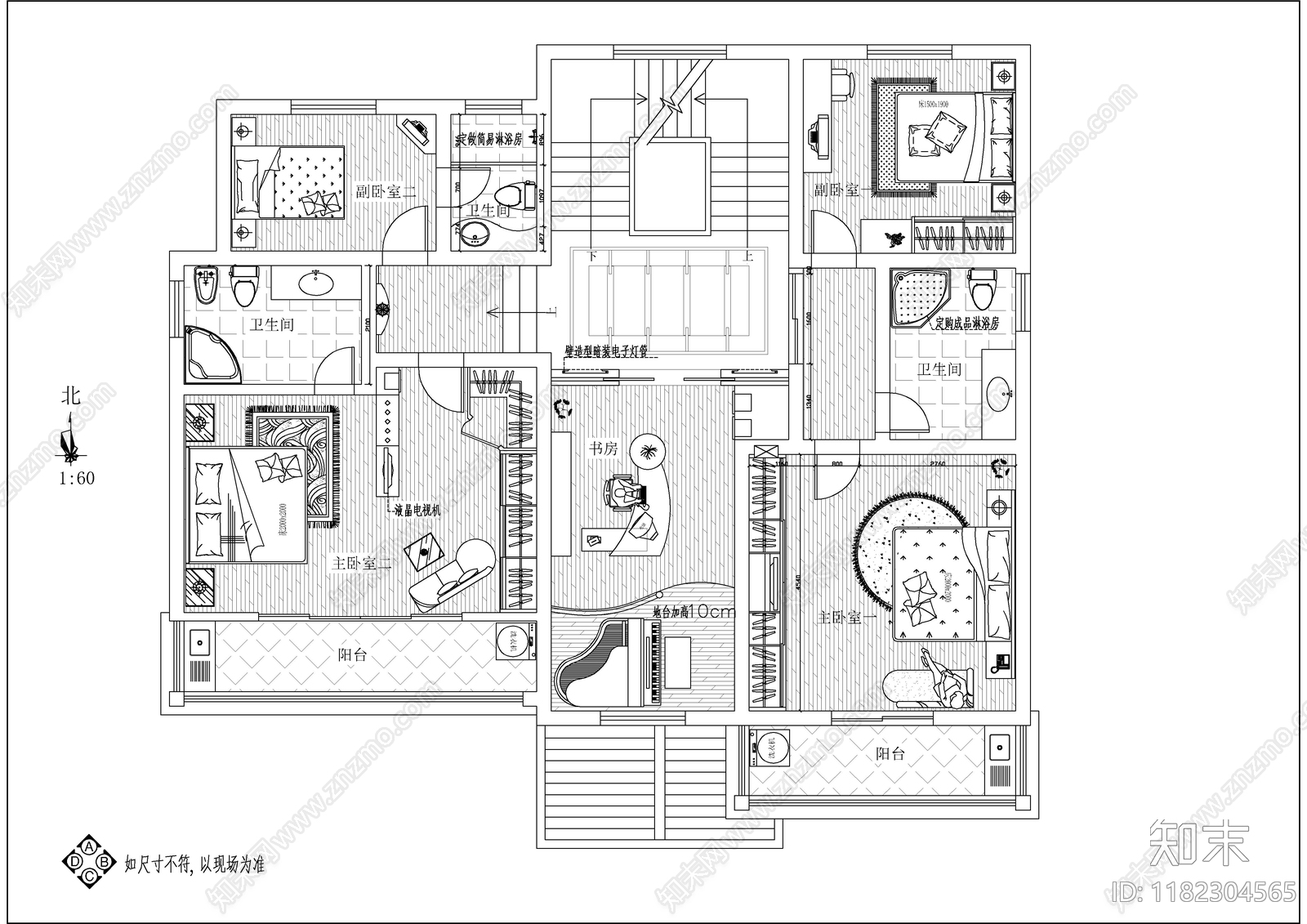 别墅cad施工图下载【ID:1182304565】