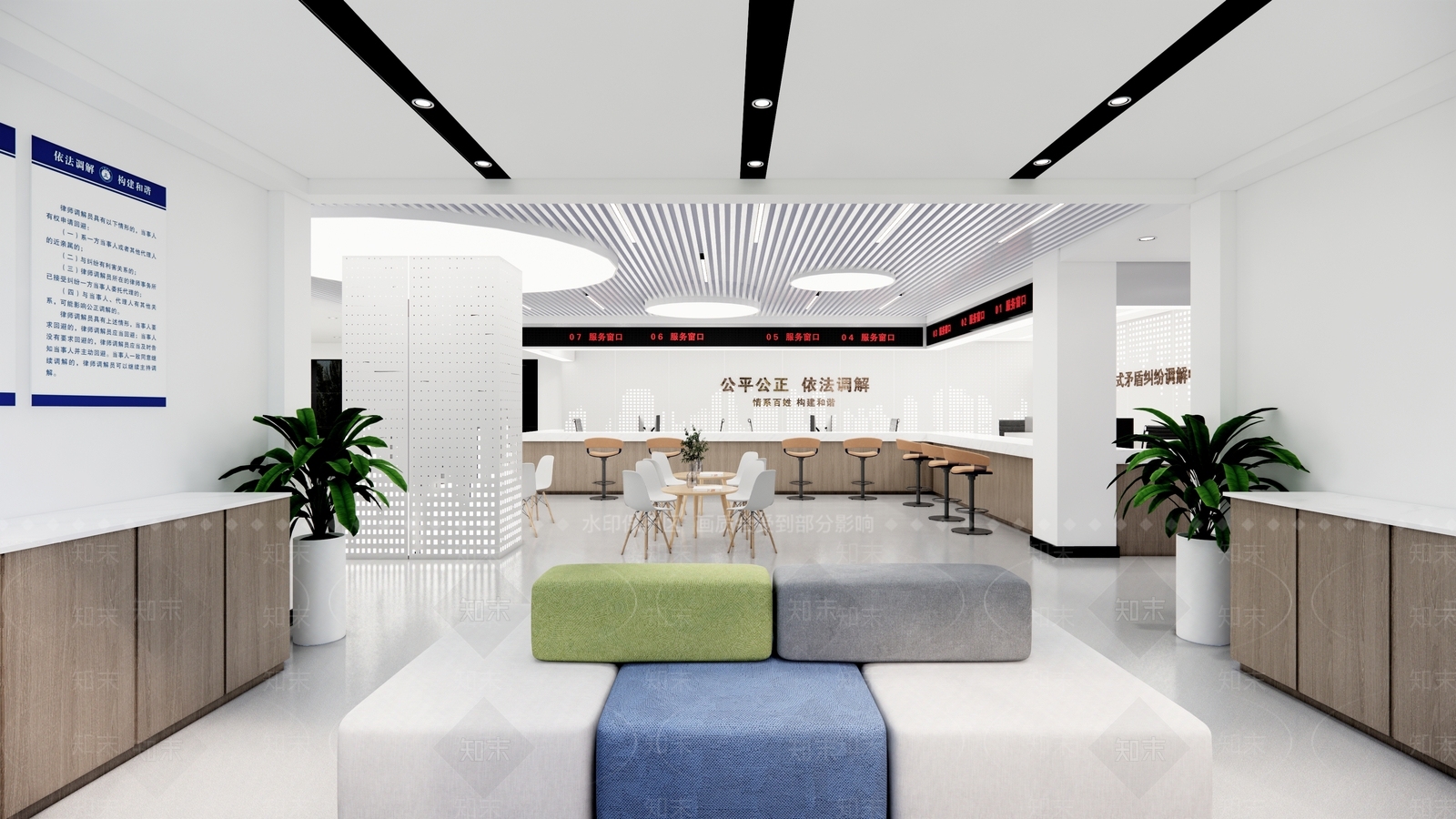 现代办公大堂SU模型下载【ID:1182304797】