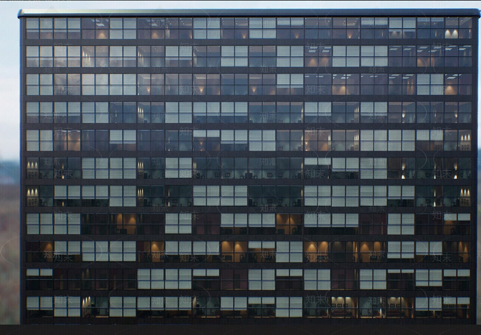 现代新中式外立面贴图下载【ID:1182307215】