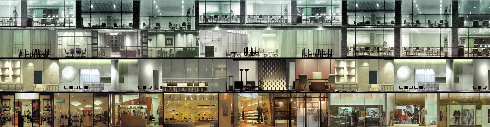 现代新中式外立面贴图下载【ID:1182307887】