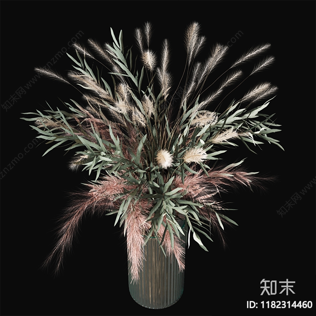 现代花瓶花艺摆件3D模型下载【ID:1182314460】