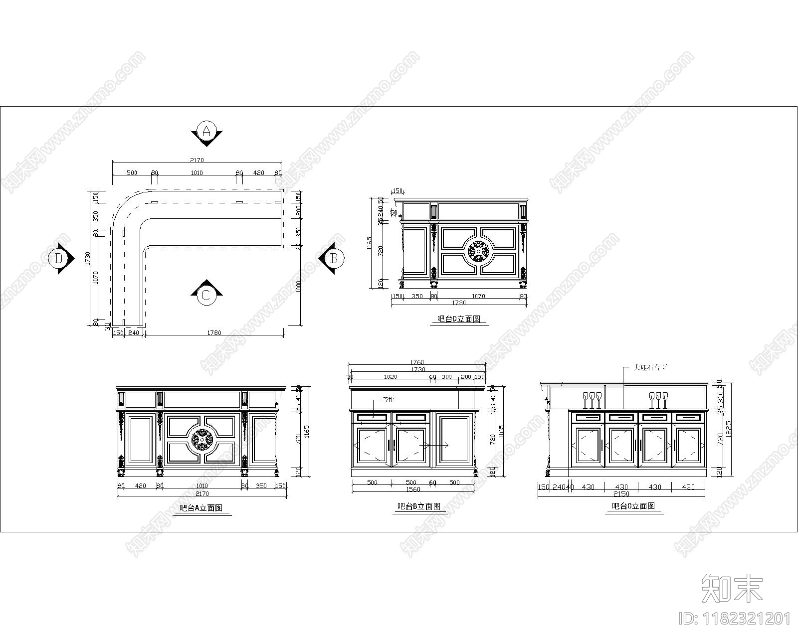 欧式综合家具图库施工图下载【ID:1182321201】