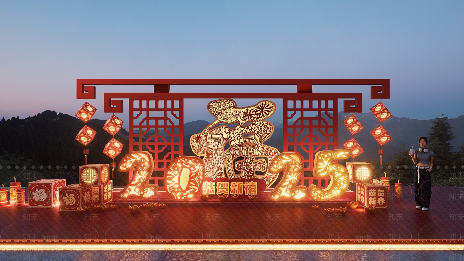 现代美陈SU模型下载【ID:1182321356】