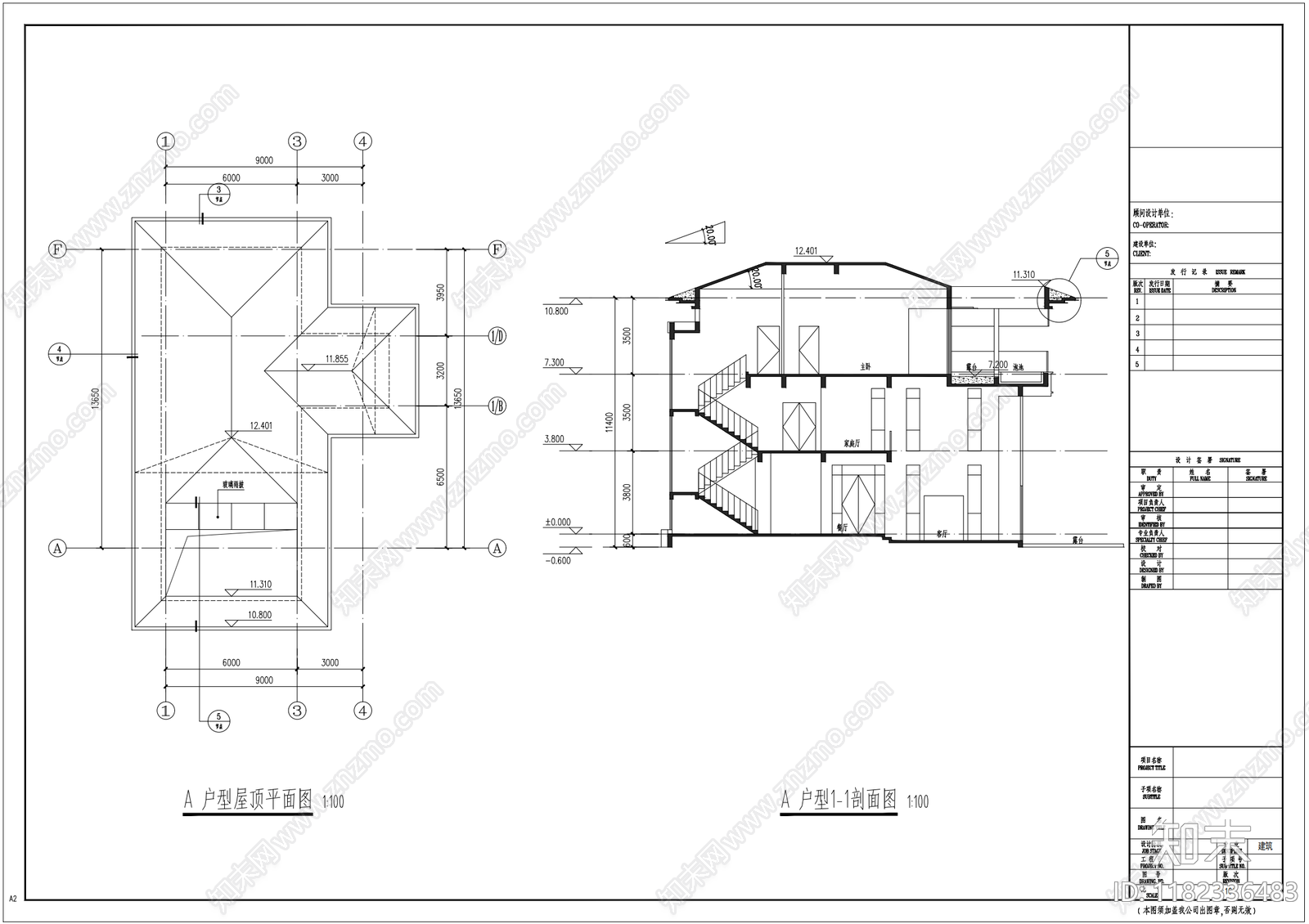 现代别墅建筑cad施工图下载【ID:1182336483】