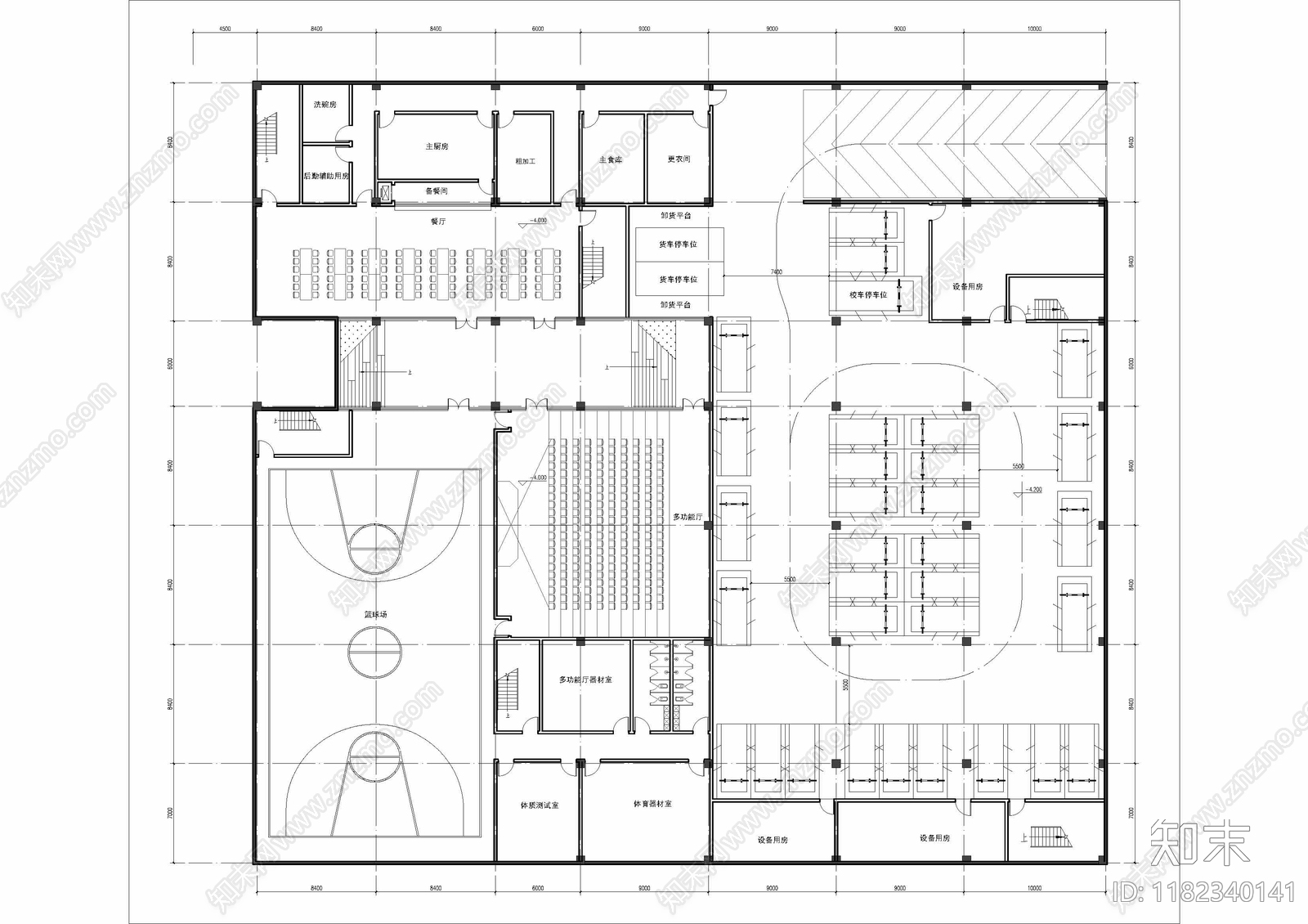 现代学校建筑cad施工图下载【ID:1182340141】
