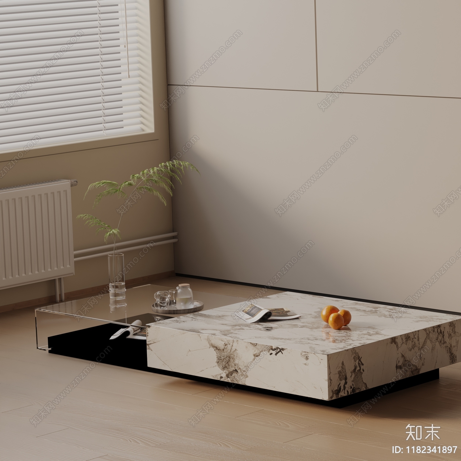 现代茶几3D模型下载【ID:1182341897】