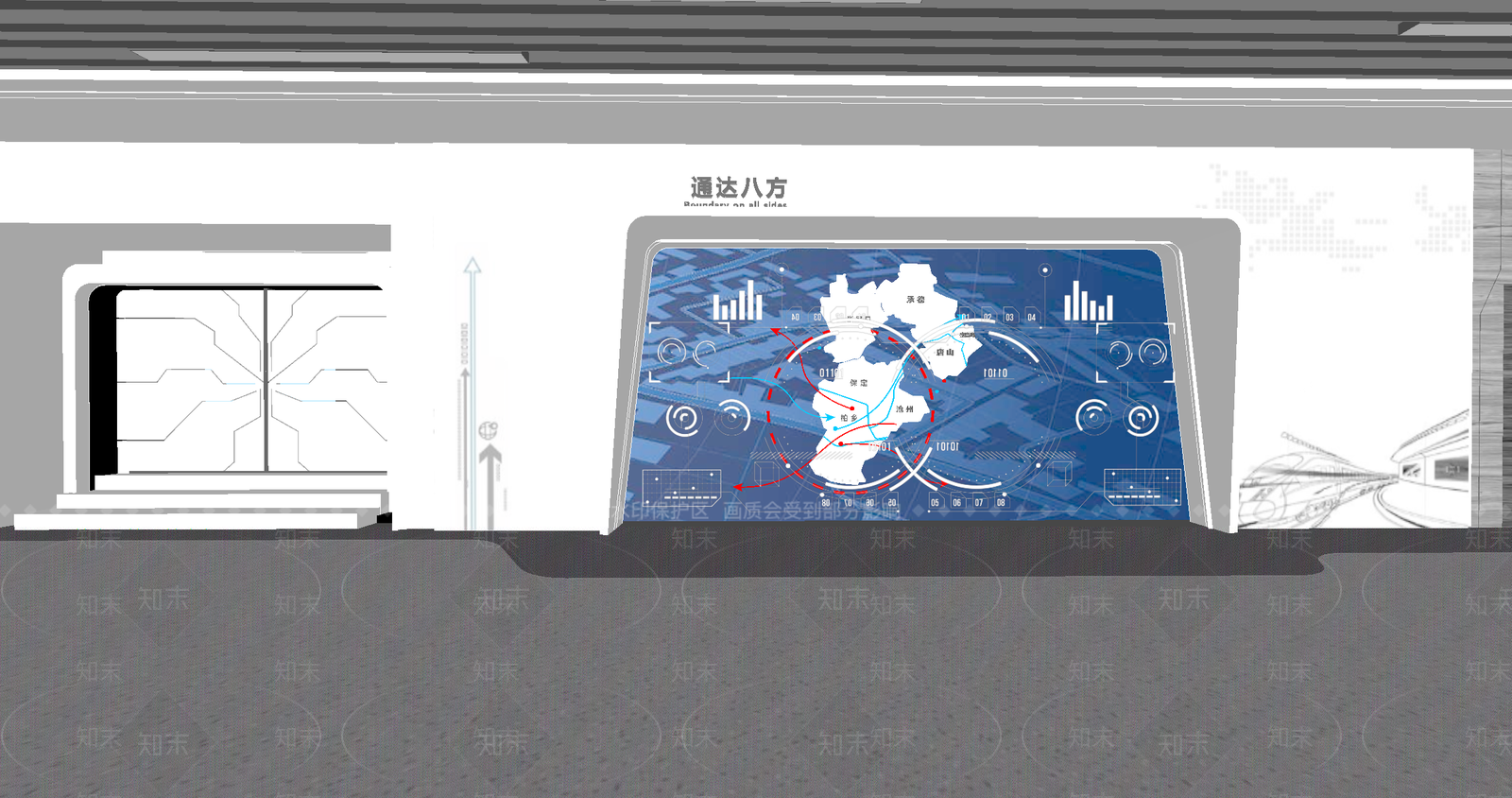 现代科技展厅SU模型下载【ID:1182342381】