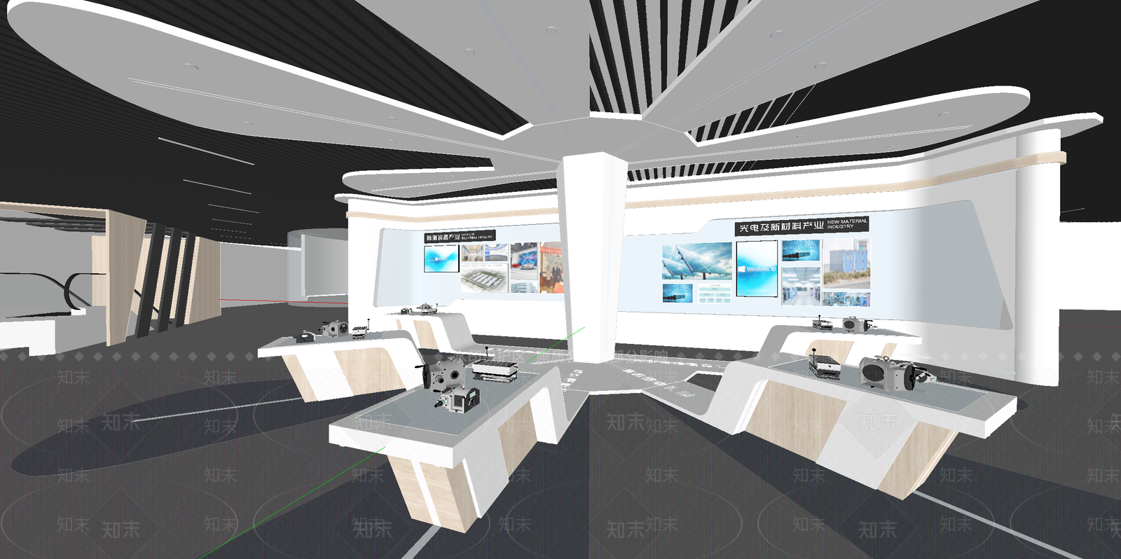 现代科技展厅SU模型下载【ID:1182343311】