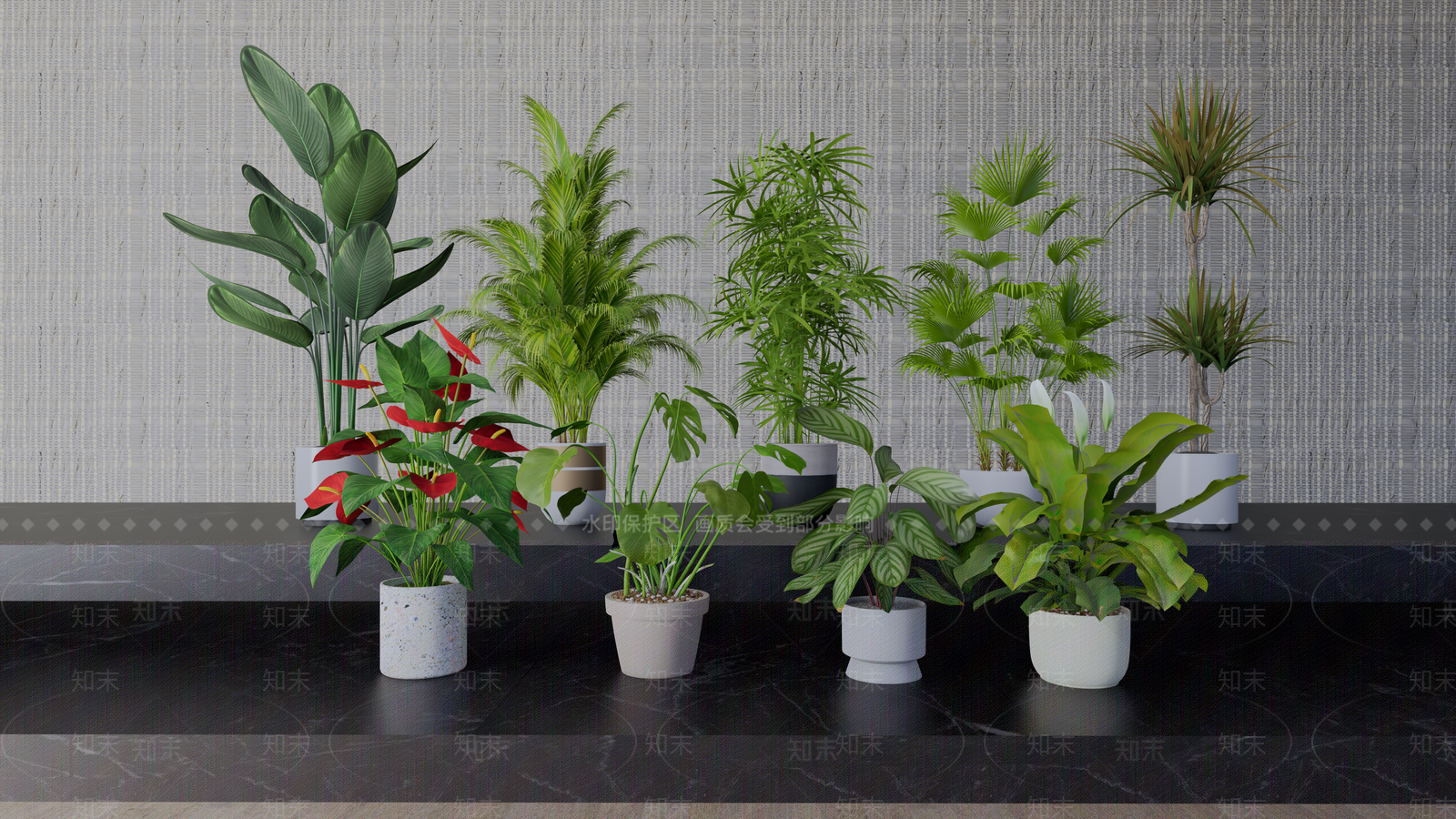 植物组合SU模型下载【ID:1182343517】