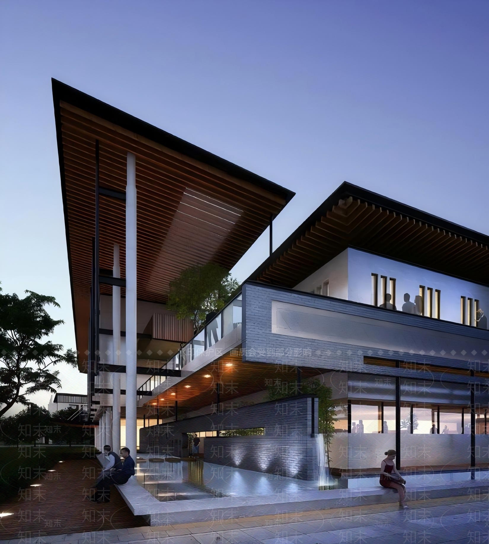 现代医院建筑SU模型下载【ID:1182344390】