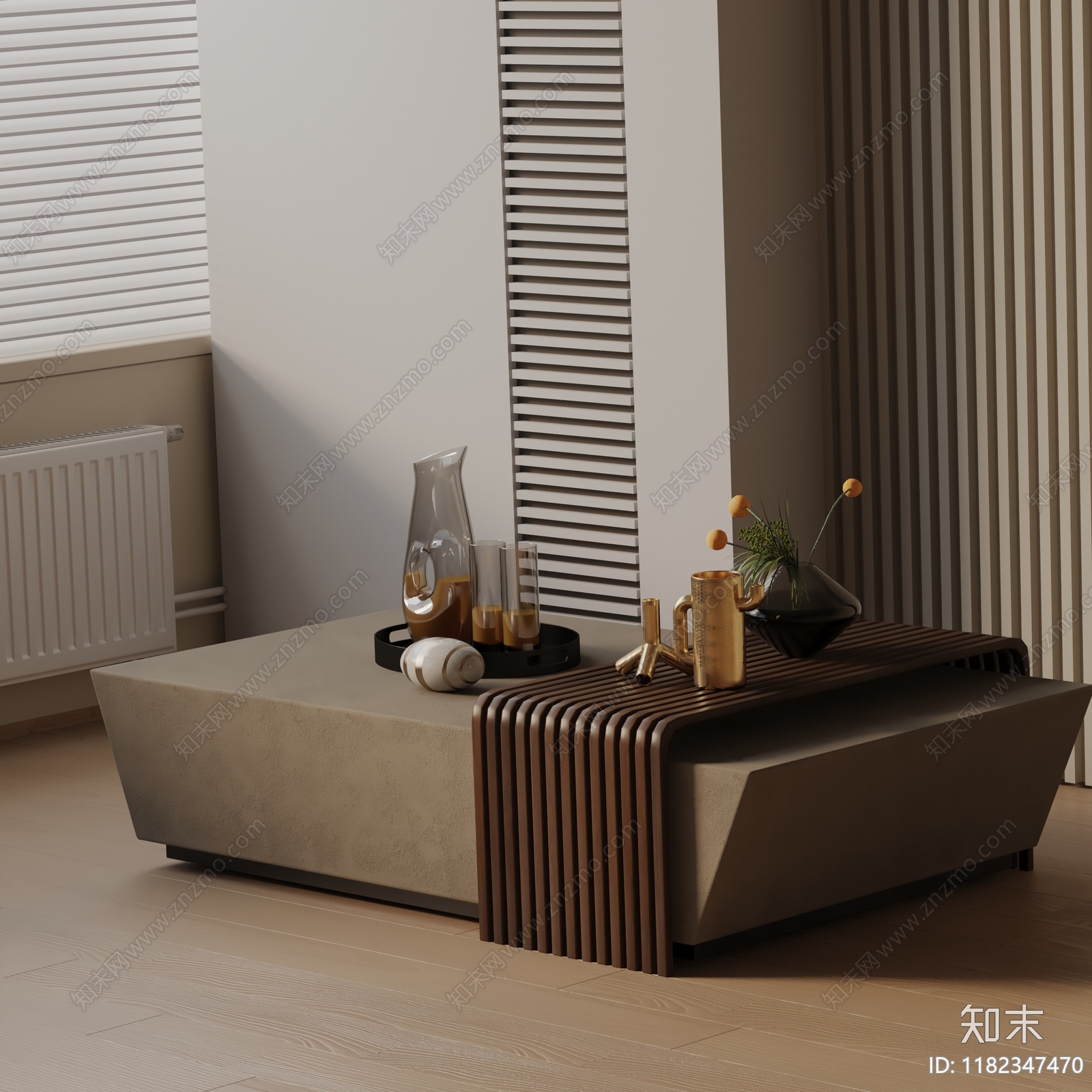 现代茶几3D模型下载【ID:1182347470】