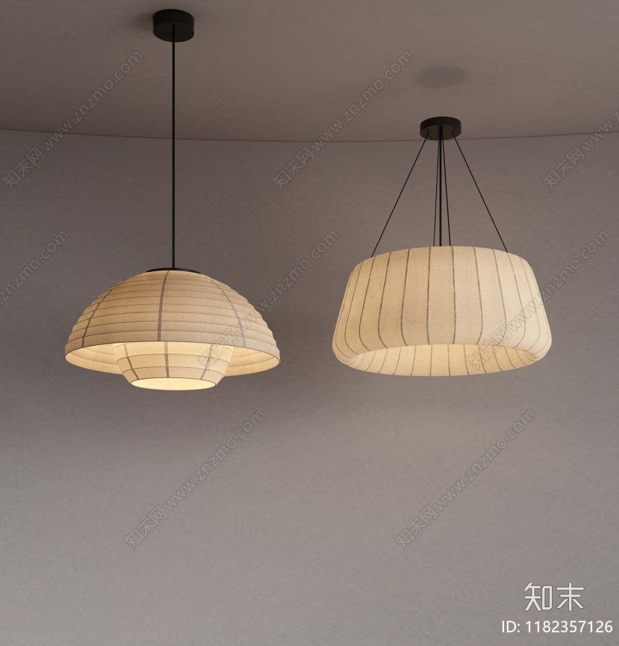 侘寂中古吊灯3D模型下载【ID:1182357126】