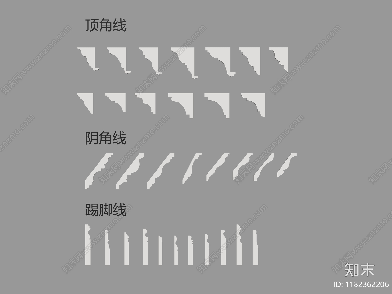 法式简欧石膏线SU模型下载【ID:1182362206】