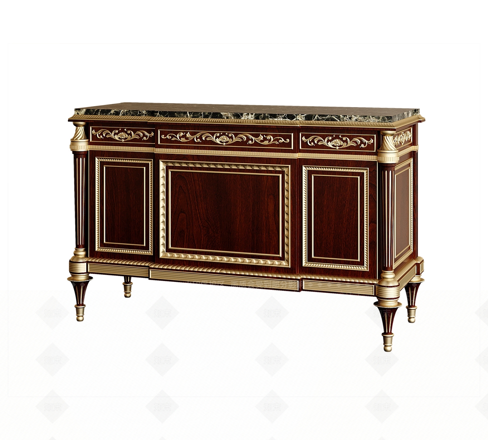 欧式玄关柜3D模型下载【ID:1182363853】