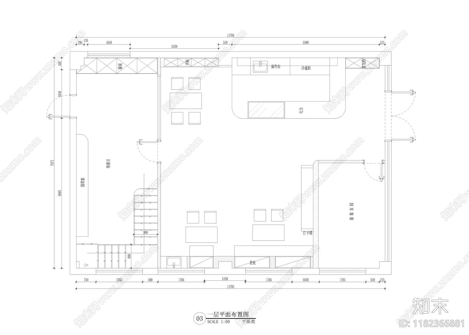 现代宠物店施工图下载【ID:1182366881】