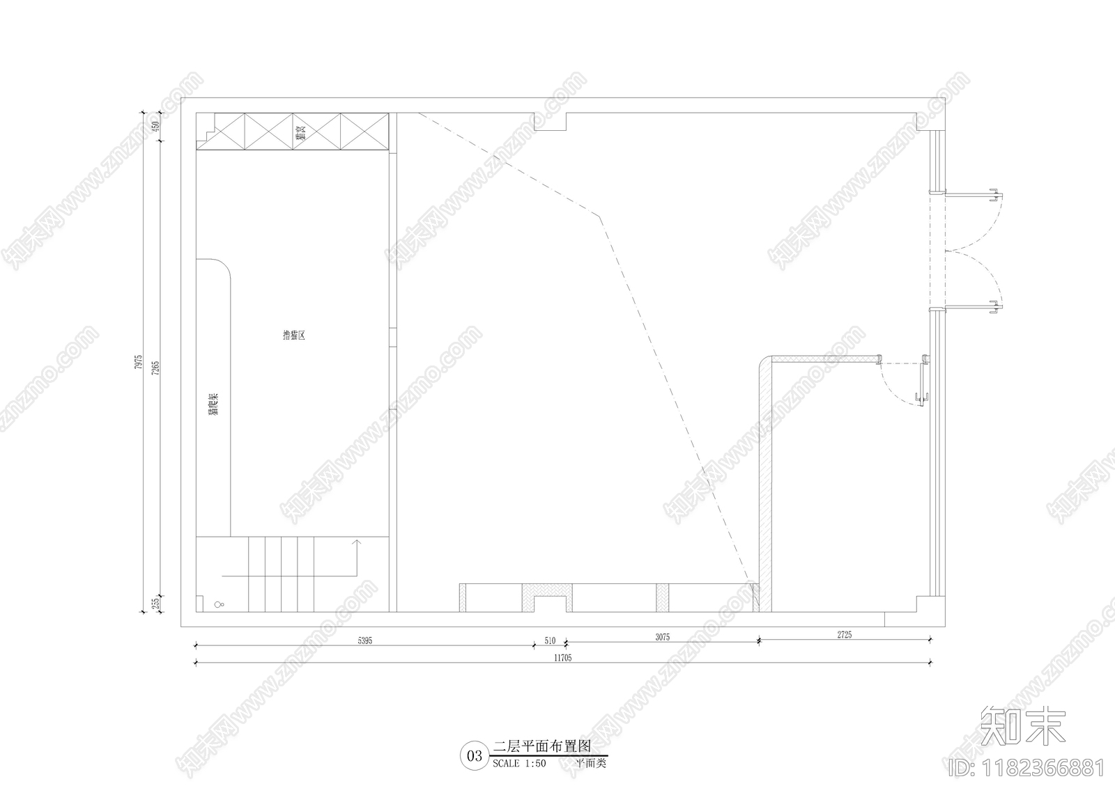 现代宠物店cad施工图下载【ID:1182366881】