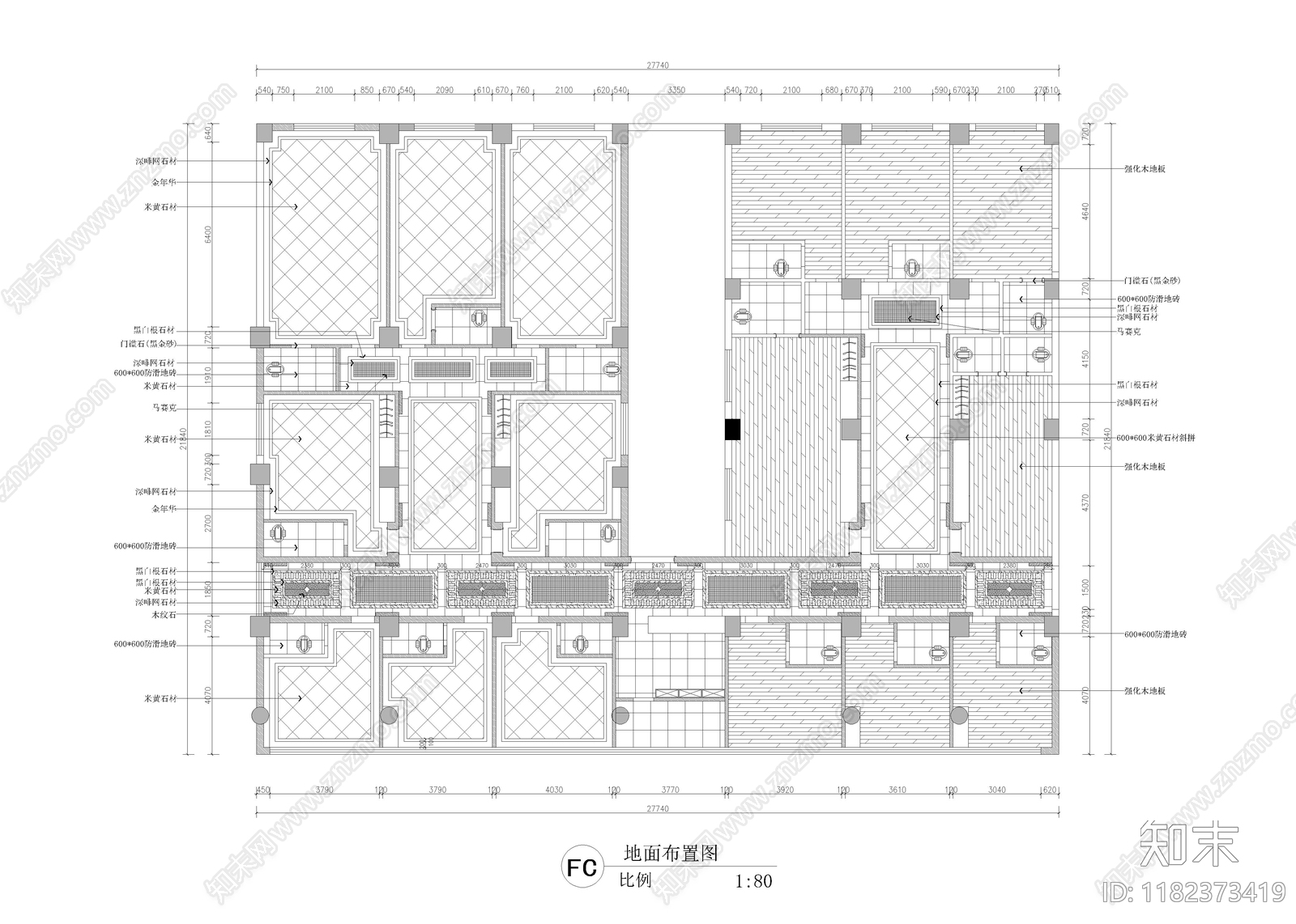 美式棋牌室cad施工图下载【ID:1182373419】
