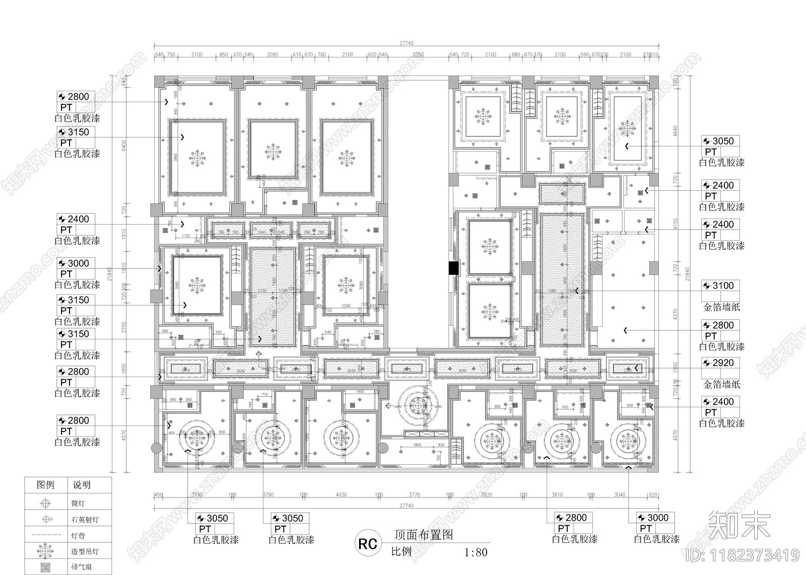 美式棋牌室cad施工图下载【ID:1182373419】