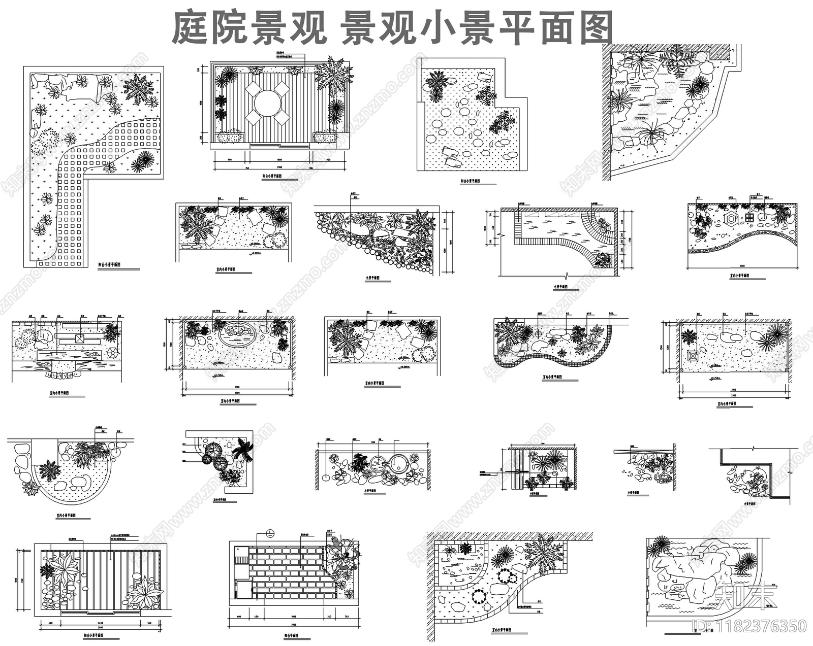 现代庭院施工图下载【ID:1182376350】