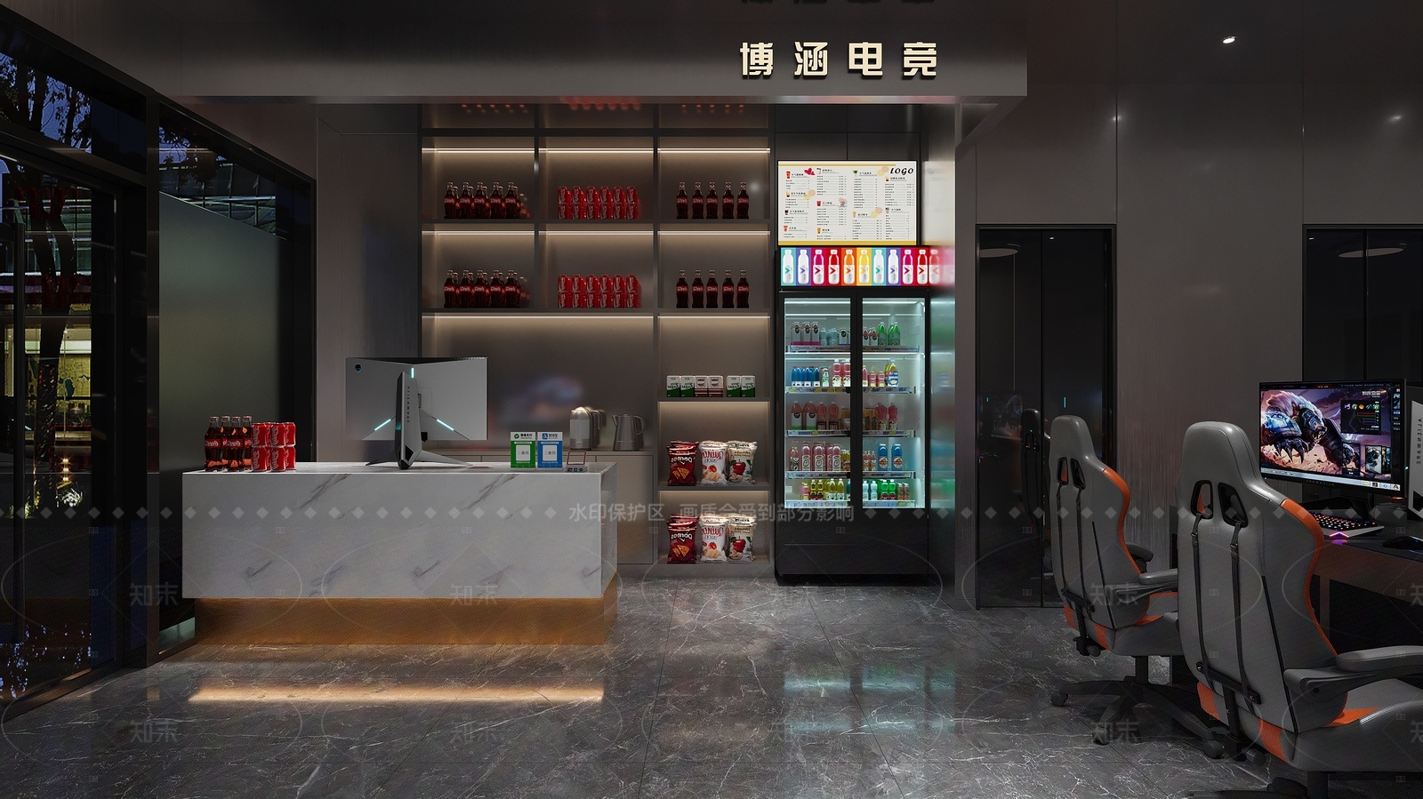 现代网吧网咖3D模型下载【ID:1182380285】